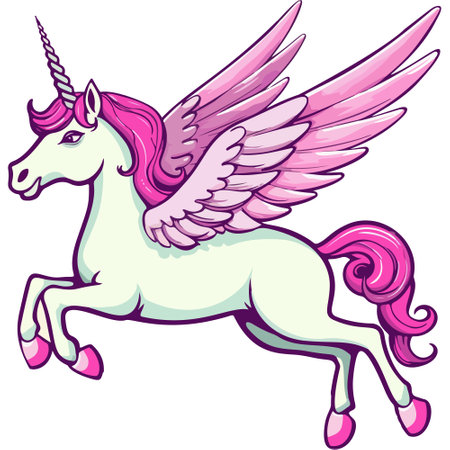 Vector illustration of a winged unicorn.のイラスト素材