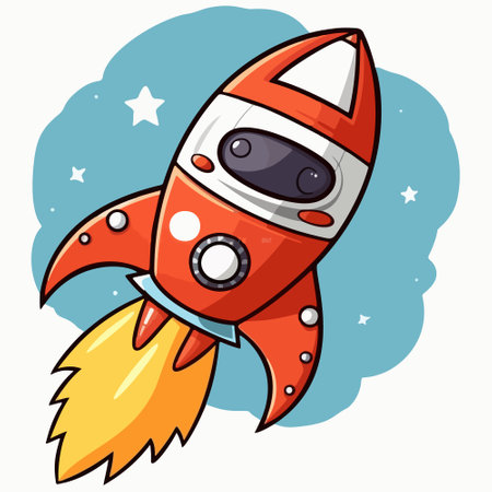 Rocket Vector Illustration - Cute style.のイラスト素材