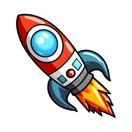 Rocket Vector Illustration - Cute style.のイラスト素材