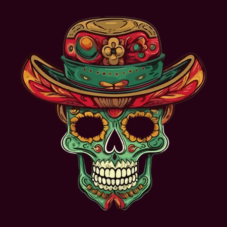 skull cinco de mayo vector illustration.のイラスト素材