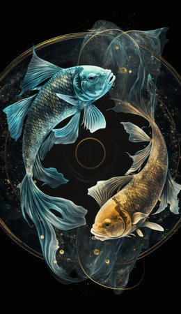 Pisces zodiac sign - Generative AI.の素材