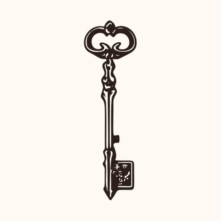 sketch of retro key vintage style.のイラスト素材