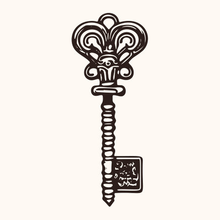 sketch of retro key vintage style.のイラスト素材