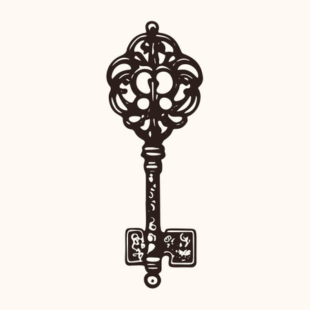 sketch of retro key vintage style.のイラスト素材
