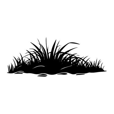 grass nature's silhouette - botanical vector illustration.のイラスト素材