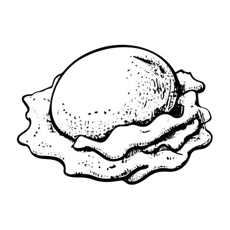 Hand drawn vector illustration of fried eggs.のイラスト素材