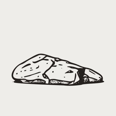 Vintage Engraved Stone - Black and White Vector Illustration.のイラスト素材