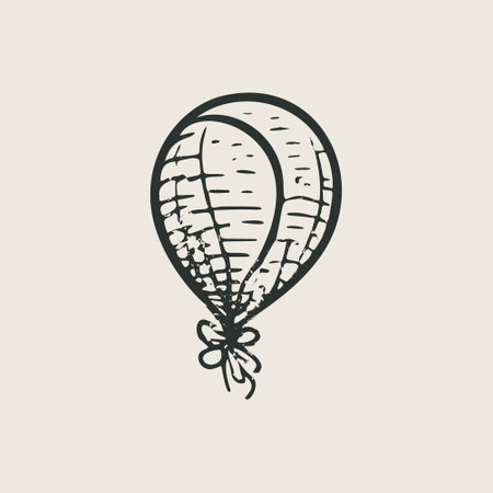 Engraved sketch of balloon in vintage style.のイラスト素材