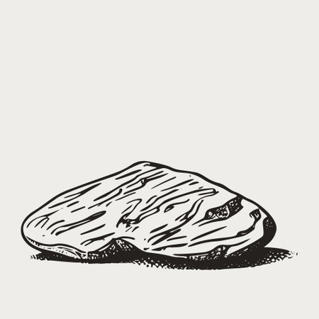 Vintage Engraved Stone - Black and White Vector Illustration.のイラスト素材