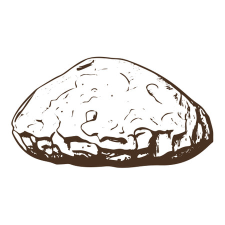 Stone in vintage vector illustration style.のイラスト素材