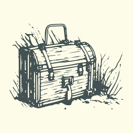 Vintage Retro Bag Illustration for Travel and Adventure.のイラスト素材