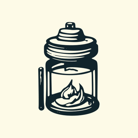 Vector Fire Icon Illustration with Flames and Fuel.のイラスト素材