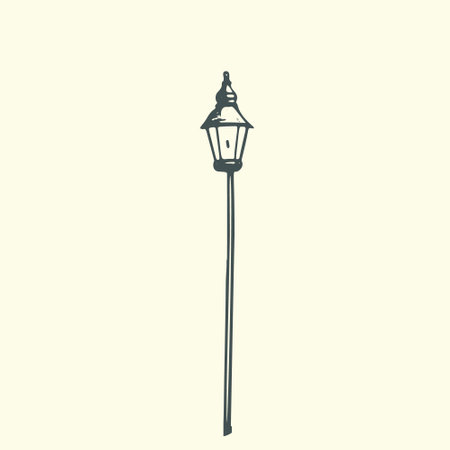 Vintage Street Lamp Vector Illustration with Elegant Design.のイラスト素材