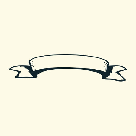 Vintage Ribbon Banner Icon Illustration.のイラスト素材