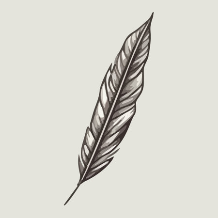 Vintage Feather and Bird Illustration.のイラスト素材