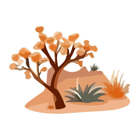 Tropical Desert: Vector Landscape Illustration.のイラスト素材