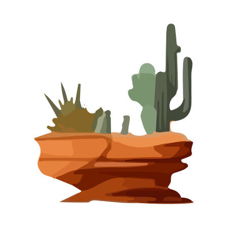 Desert Oasis - Cactus Vector Illustration.のイラスト素材