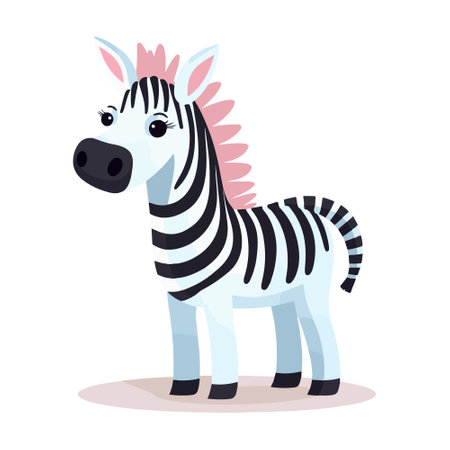 Cute little zebra icon vector.のイラスト素材