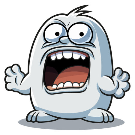 evil cute monster, vector illustration.のイラスト素材