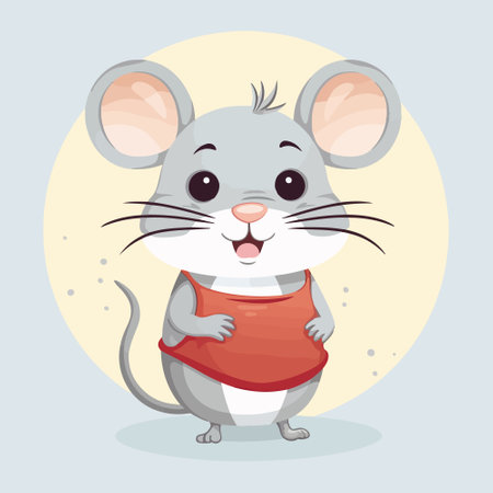 Cute cartoon mouse icon vector.のイラスト素材