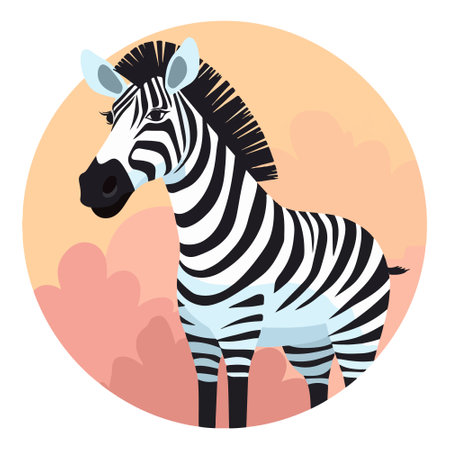 Cute little zebra icon vector.のイラスト素材