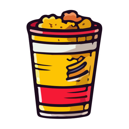 Classic popcorn vector food illustration.のイラスト素材