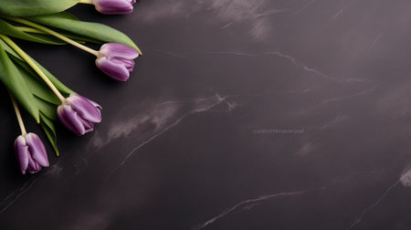 Bouquet of tulips with copy space.の素材