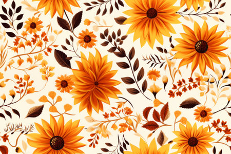 Autumn floral pattern abstract background, seamless pattern.の素材
