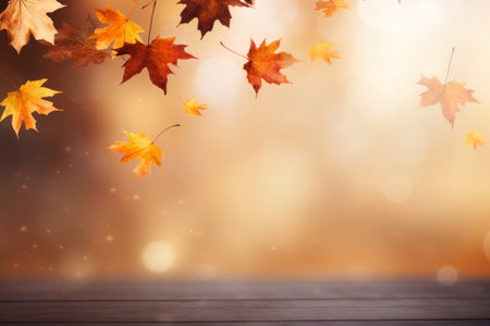 Autumn Falling Leaves Background.の素材