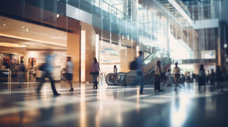 Blurred background - Shopping mall and customer.の素材
