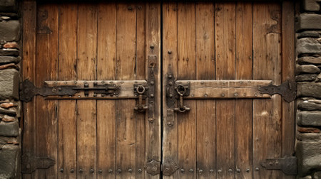 old wood door, rustical style.の素材