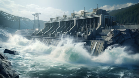 Hydro Power Plant in Siberia.の素材