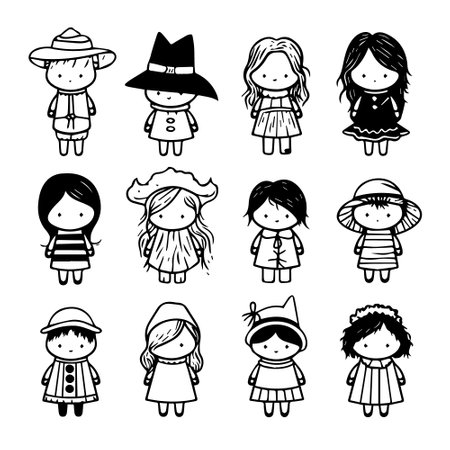 Hand drawn doodle Children's costumes icon.のイラスト素材