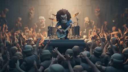 Concept art for a concert made of clay figurines.の素材