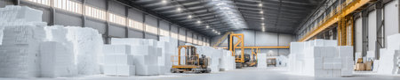Capital investments in a warehouse for the purpose of introducing modern polystyrene production technologies.の素材