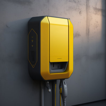 a yellow and black electrical box.の素材