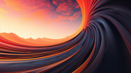 a colorful swirly waves.の素材