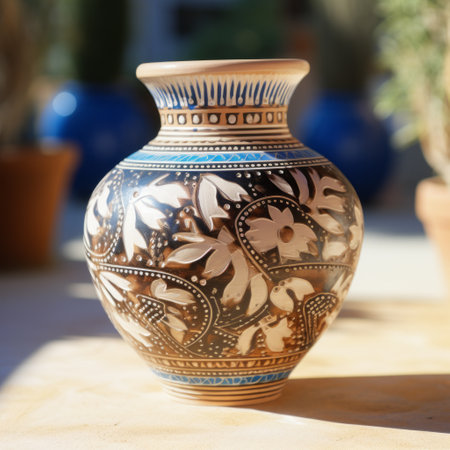 a vase with a design on it.の素材