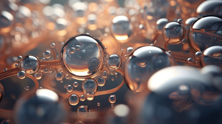 bubbles in a group of bubbles.の素材