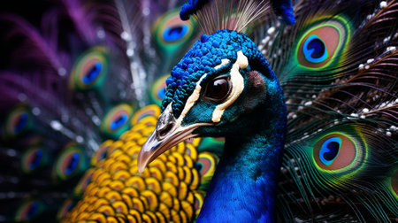 a close up of a peacock.の素材