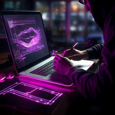 a person using a laptop.の素材