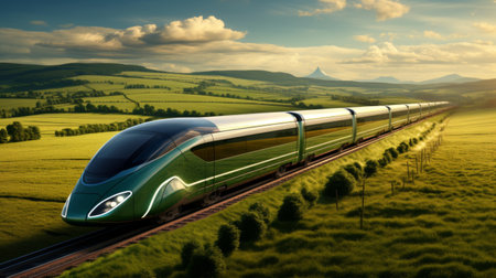 a train on the tracks.の素材