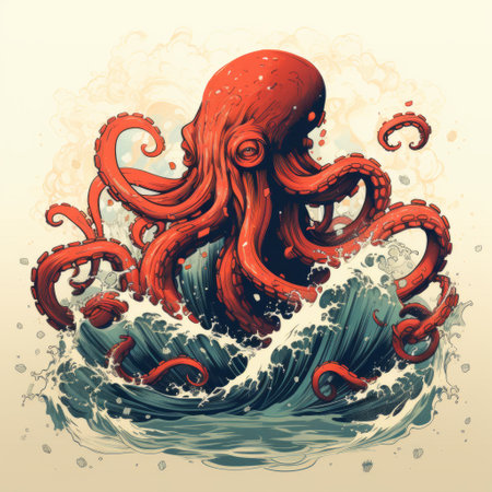 an octopus in the water.の素材