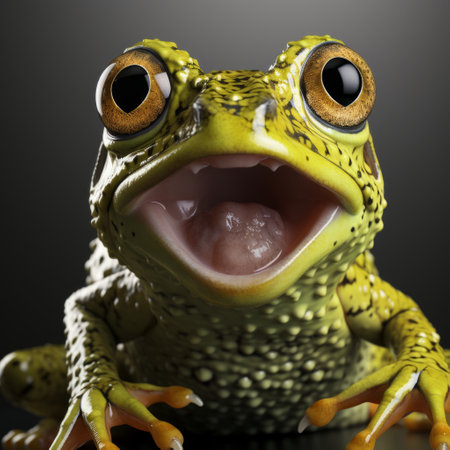 a close up of a frog.の素材