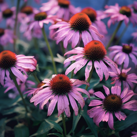 a group of purple flowers.の素材