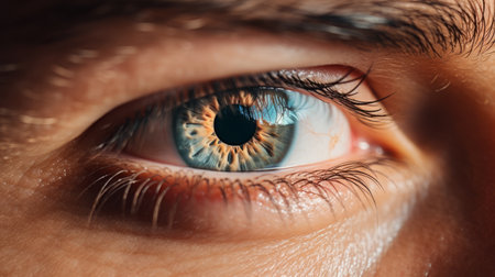 a close up of an eye.の素材
