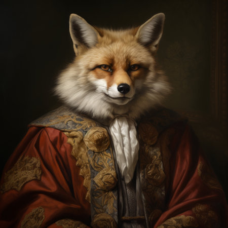 a fox in a robe.の素材