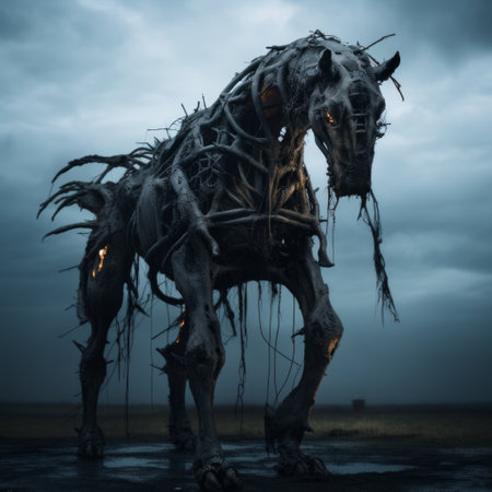a horse made out of branches.の素材