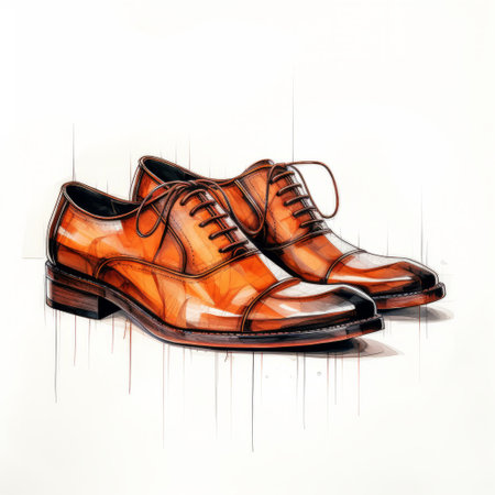 a pair of brown shoes.の素材
