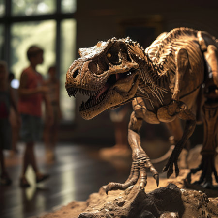 dinosaur exhibition at the natural history museum.の素材